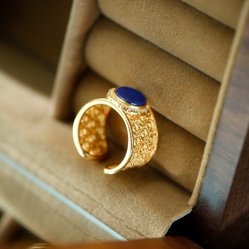 Shuqing Lapis Lazuli Silver Ring