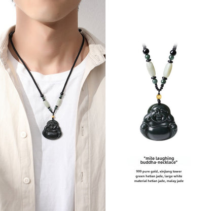 Prosperity Jade Buddha Necklace