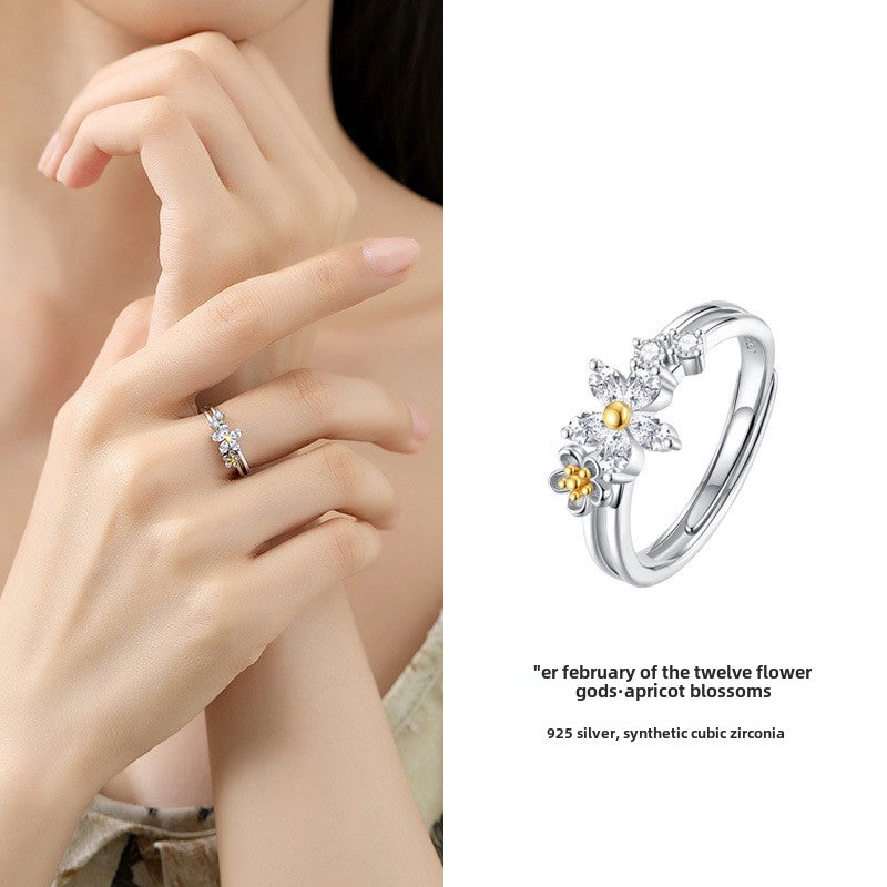 Floral Elegance Sterling Silver Ring