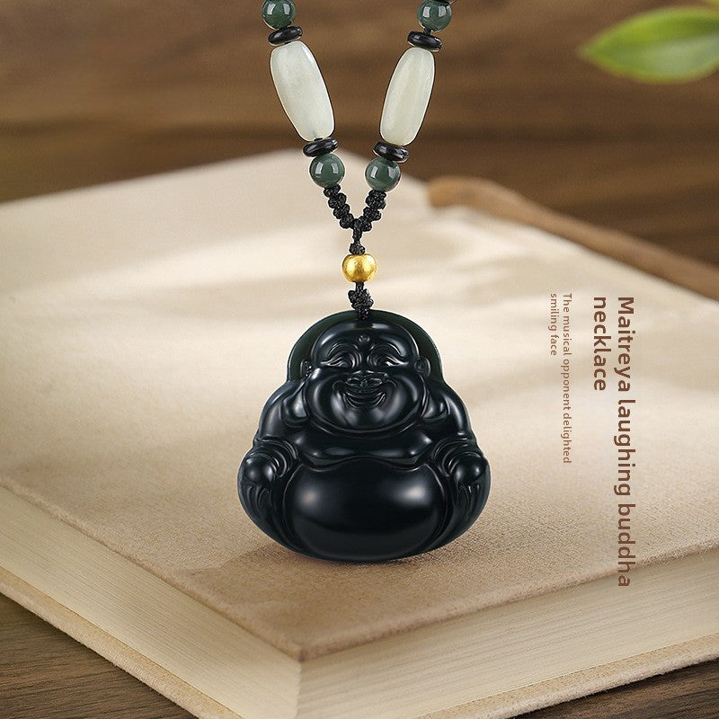 Prosperity Jade Buddha Necklace