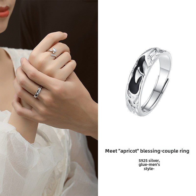 Ginkgo Love Silver Couple Rings