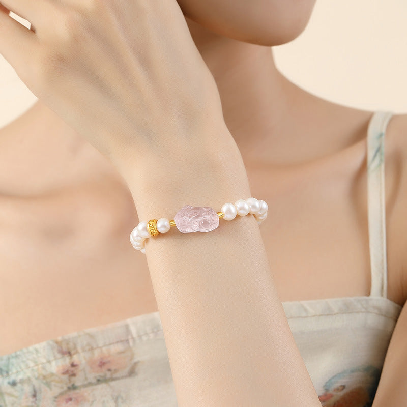 Pink Prosperity Pixiu Bracelet