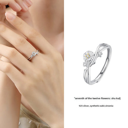 Floral Elegance Sterling Silver Ring